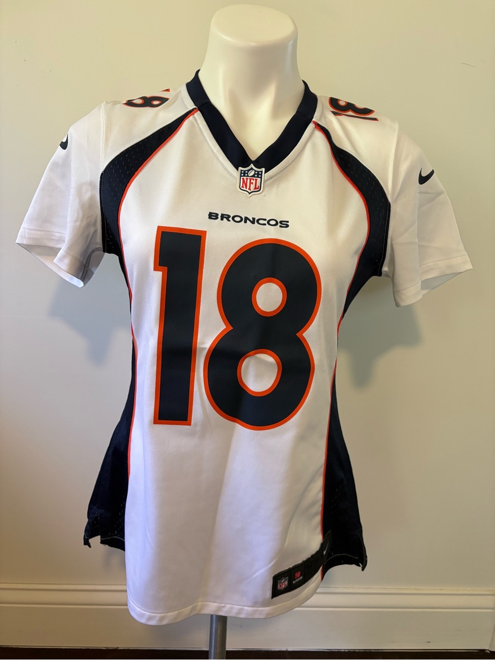 Nike White Navy Orange Denver Broncos #18 Women’s Jersey